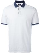 Hackett Contrast Collar Polo Shirt, Men's, Size: Small, White, Cotton/spandex/elastane