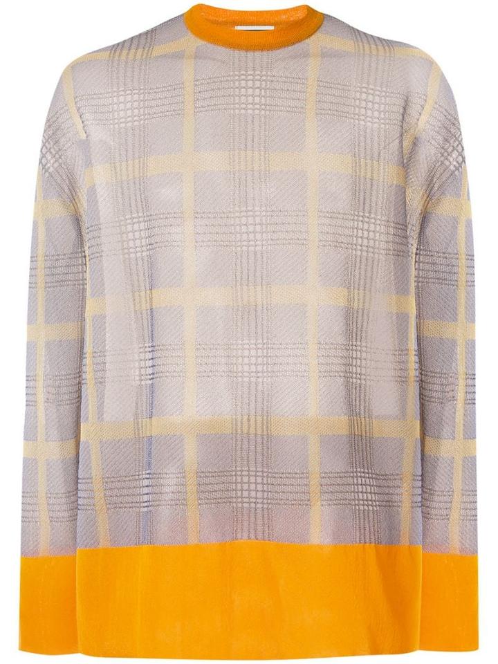 Wooyoungmi Checked Intarsia Jumper - Blue