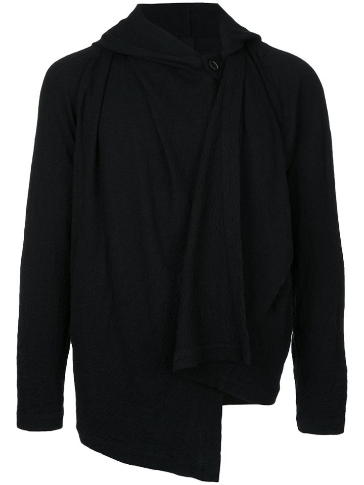 Forme D'expression Draped Hooded Cardigan - Black