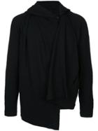 Forme D'expression Draped Hooded Cardigan - Black