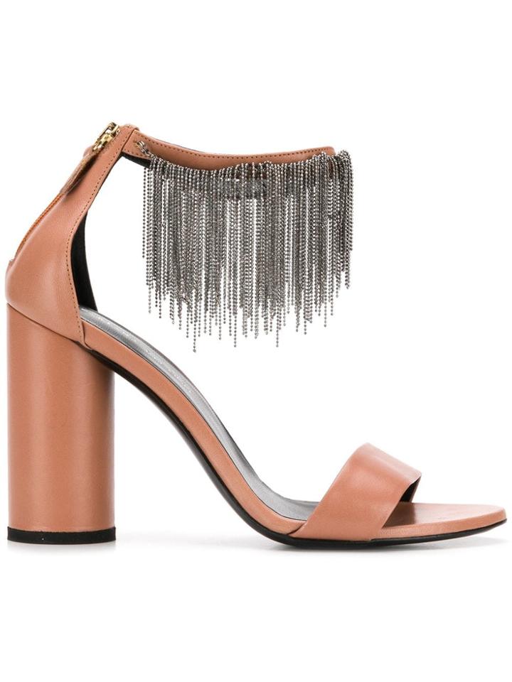 Fabiana Filippi Ball Chain Fringe Sandals - Neutrals