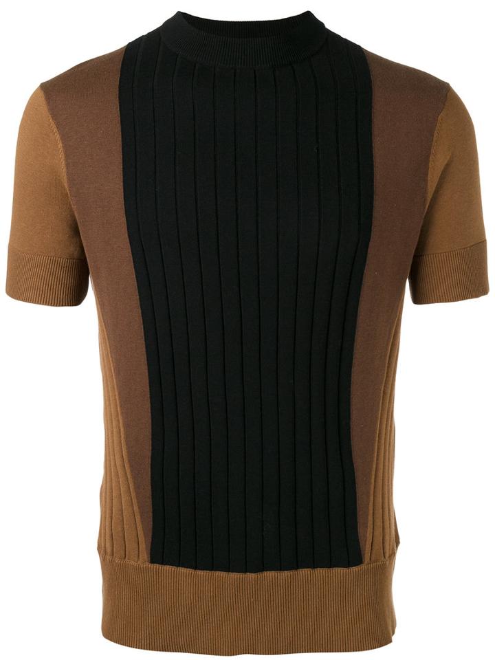 Neil Barrett Ribbed Knit T-shirt, Men's, Size: Xl, Black, Cotton