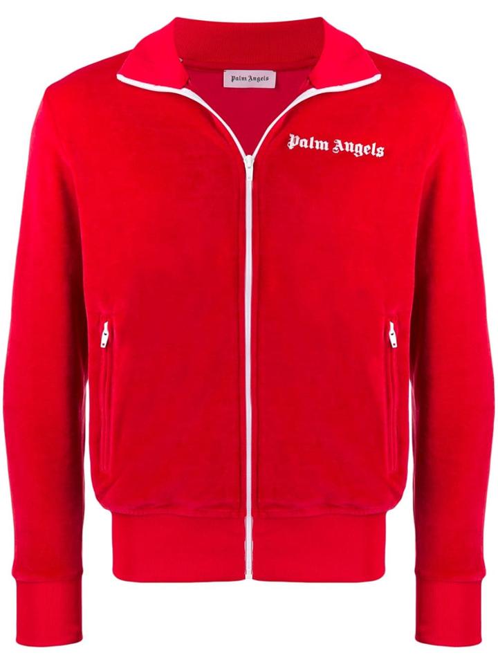 Palm Angels Velour Track Jacket - Red