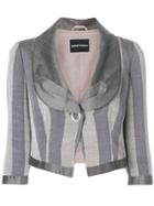 Emporio Armani Vintage Striped Cropped Jacket - Grey