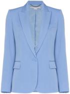 Stella Mccartney Padded Shoulder Fitted Blazer Jacket - Blue