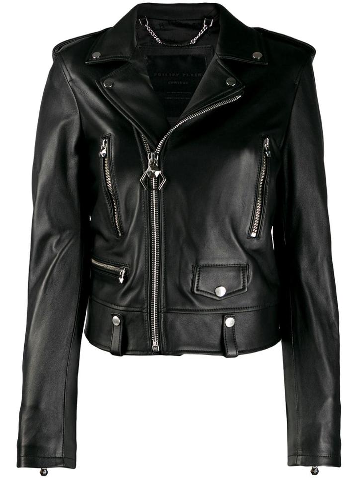Philipp Plein Slim-fit Biker Jacket - Black