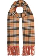 Burberry Colour Block Vintage Check Scarf - Orange