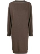 Gentry Portofino Rhinestone-embellished Knitted Dress - Brown