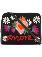 Lizzie Fortunato Jewels Amore Embroidery Shoulder Bag - Black