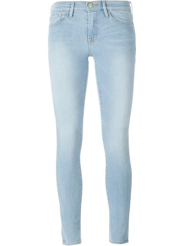Frame Denim Light Wash Skinny Jeans, Women's, Size: 28, Blue, Cotton/polyester/spandex/elastane