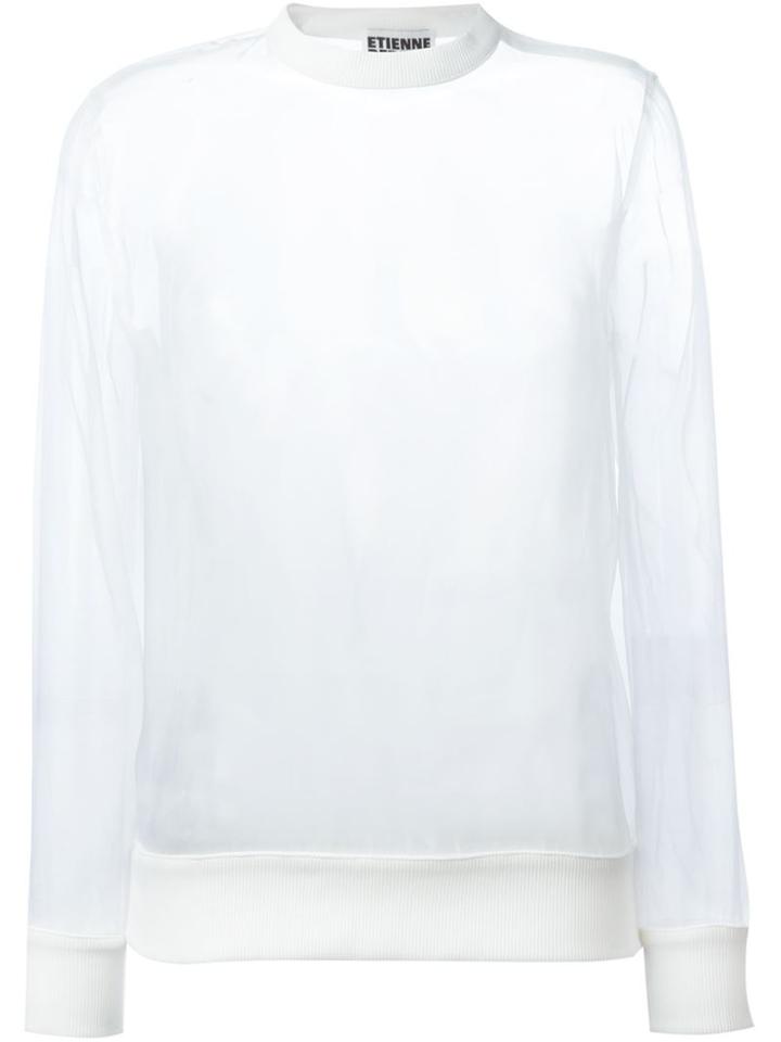 Etienne Deroeux Regine Blouse, Women's, Size: 38, White, Silk