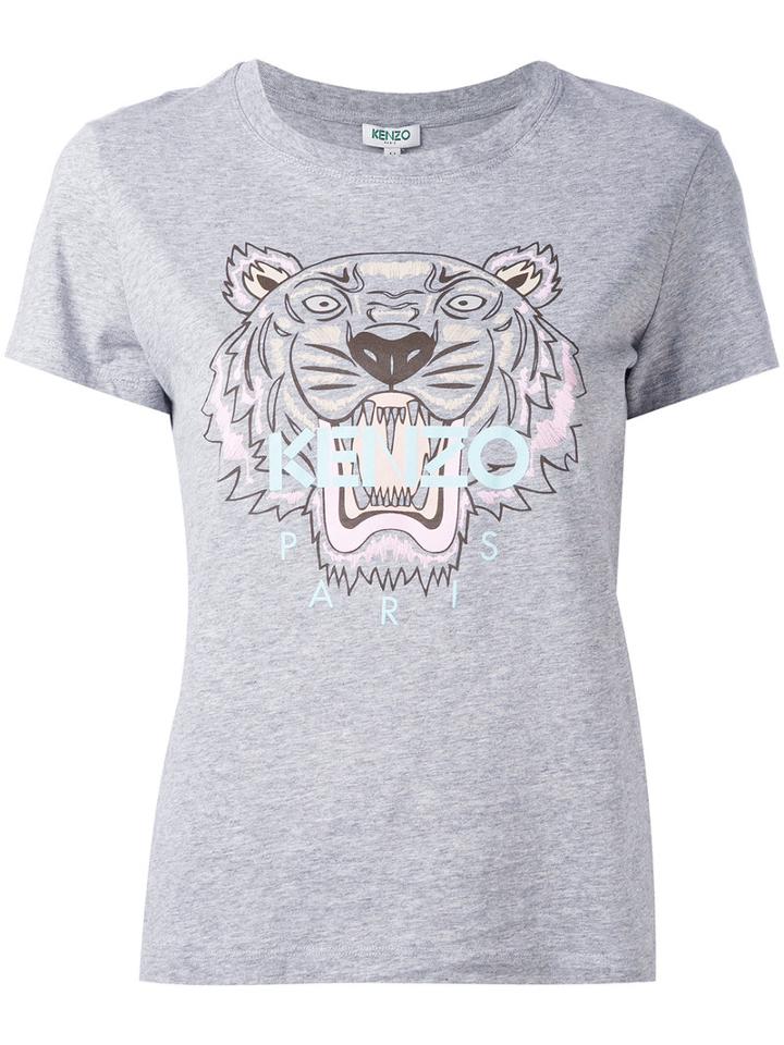 Kenzo - Tiger Print T-shirt - Women - Cotton - L, Grey, Cotton