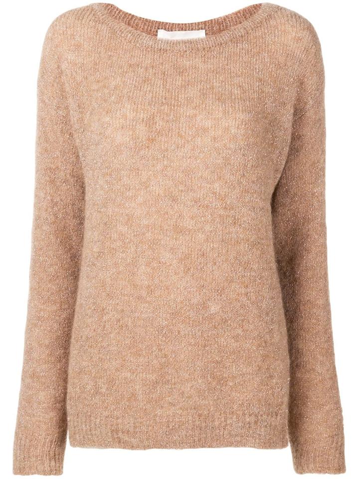 Chiara Bertani Glittery Knit Jumper - Nude & Neutrals