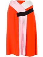 Emilio Pucci Pleated Detail Skirt, Women's, Size: 44, Yellow/orange, Silk/viscose/spandex/elastane