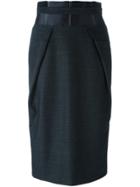 Maison Margiela Contrast Panel Pencil Skirt - Black