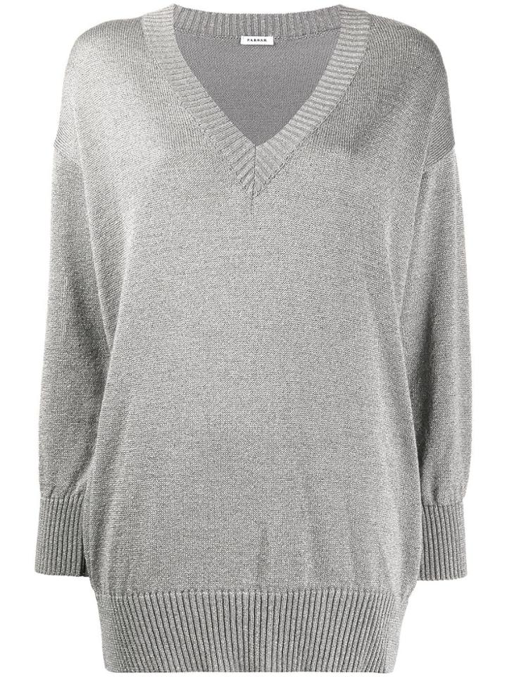 P.a.r.o.s.h. Glitter V-neck Jumper - Grey