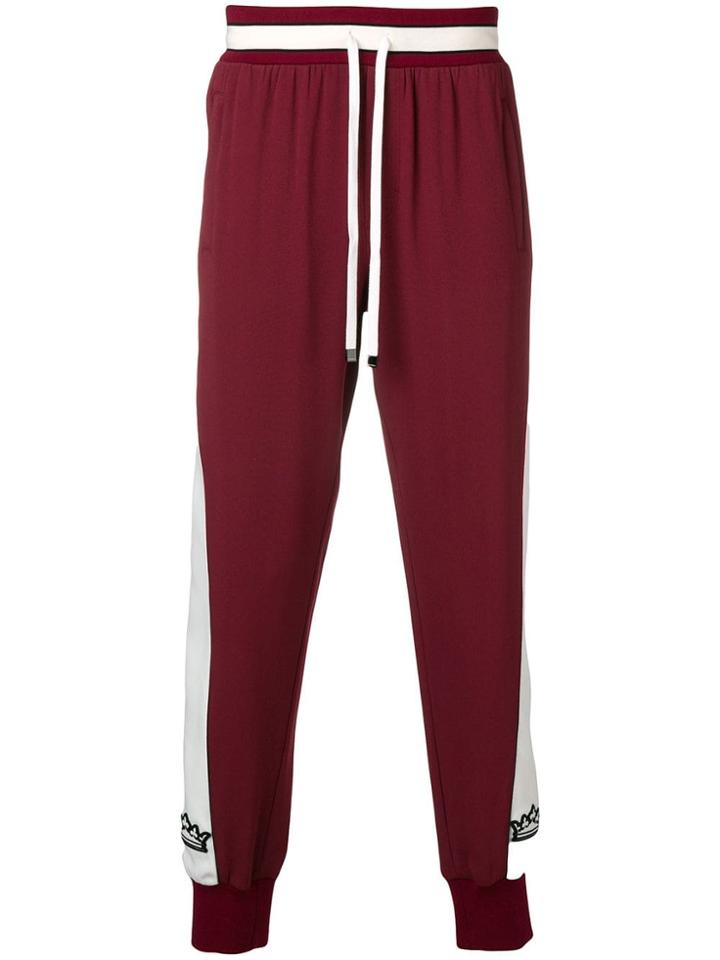 Dolce & Gabbana Crown Patch Track Trousers - Red