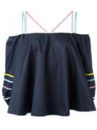 Off-shoulder Top - Women - Cotton - M, Blue, Cotton, Anna October