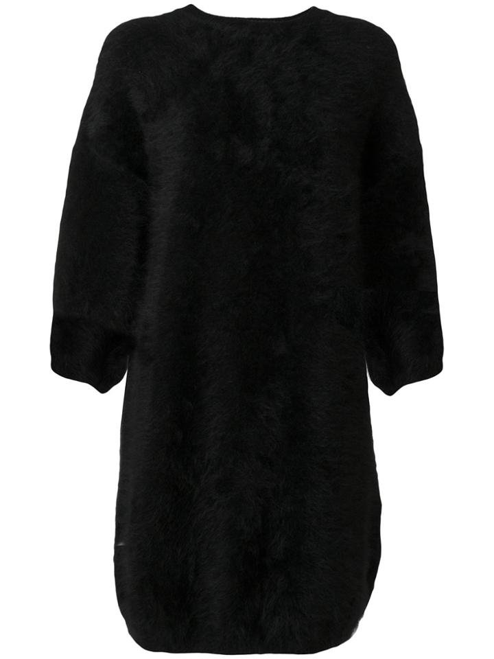 Balmain Crew Neck Sweater Dress - Black