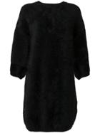 Balmain Crew Neck Sweater Dress - Black