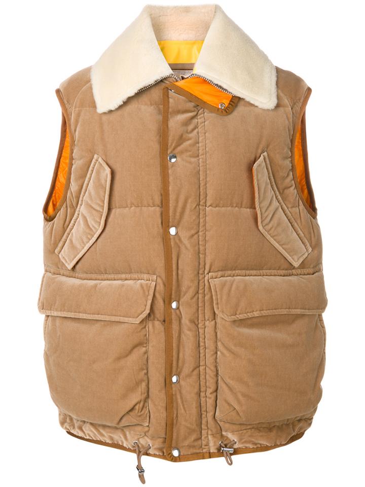 Sacai Down Padded Gilet - Brown