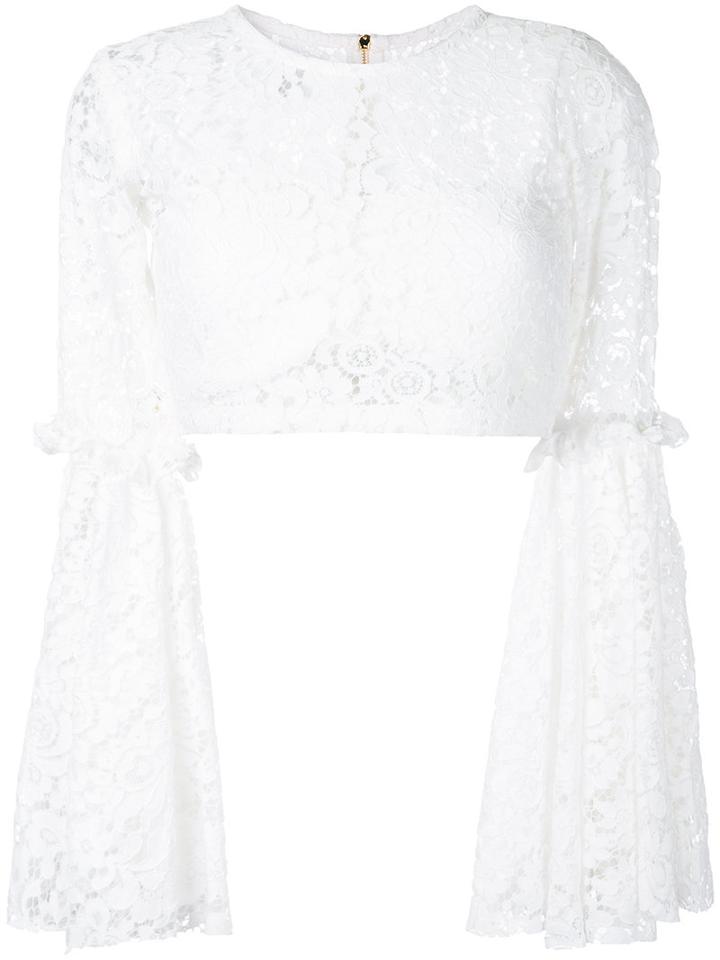 Bambah - Bell Crop Top - Women - Polyester - 8, White, Polyester