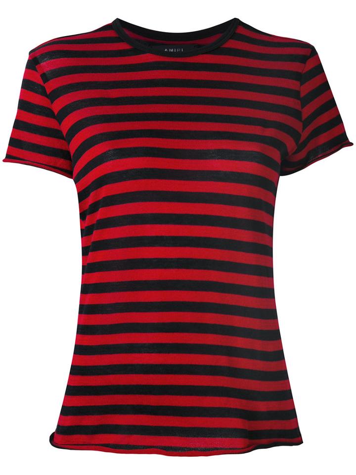 Amiri - Striped T-shirt - Women - Cotton/cashmere - S, Black, Cotton/cashmere
