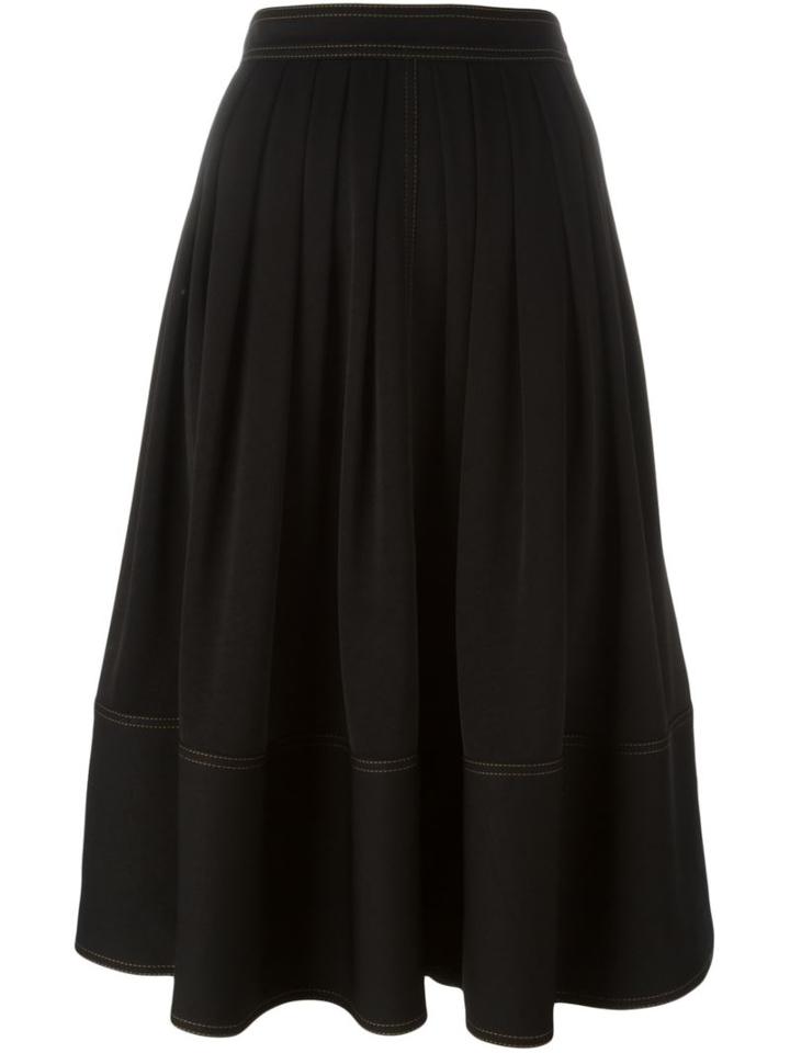Joseph Pleated Midi Skirt, Women's, Size: 38, Black, Acetate/polyester