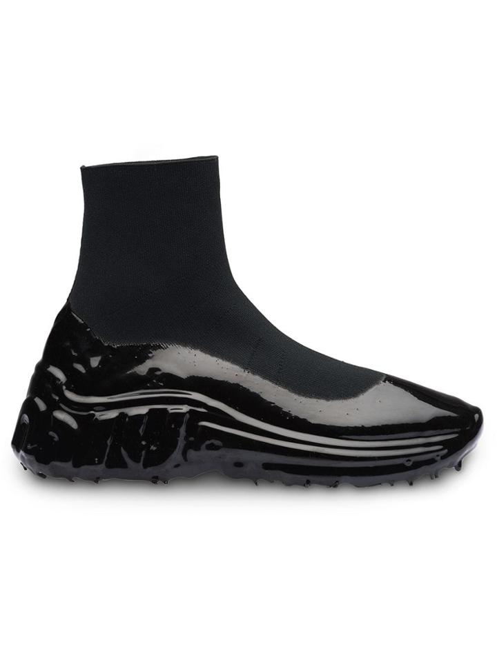 Miu Miu Tech Knit High-top Sneakers - Black