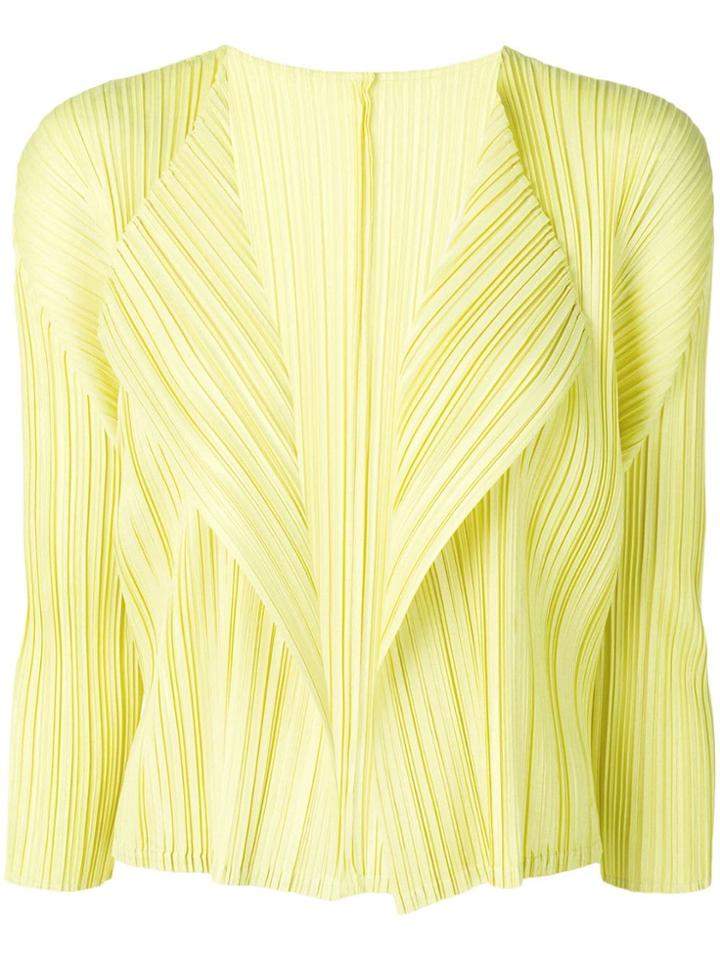 Pleats Please By Issey Miyake Fitted Jacket With Pleats - Yellow