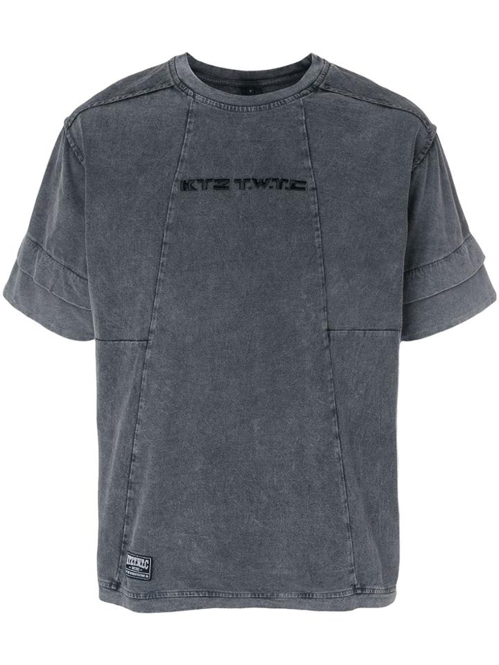Ktz Logo Panelled T-shirt - Grey