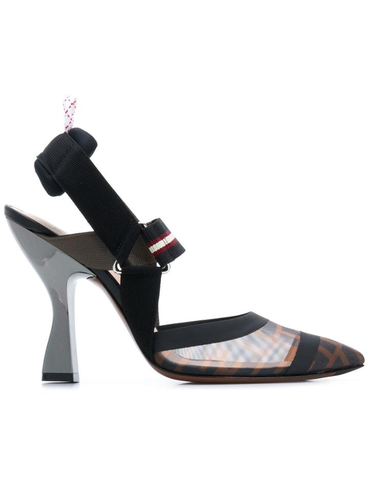 Fendi Colibri Slingback Pumps - Black