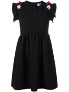 Msgm Embellished Shoulder Dress, Women's, Size: 38, Black, Polyester/wool