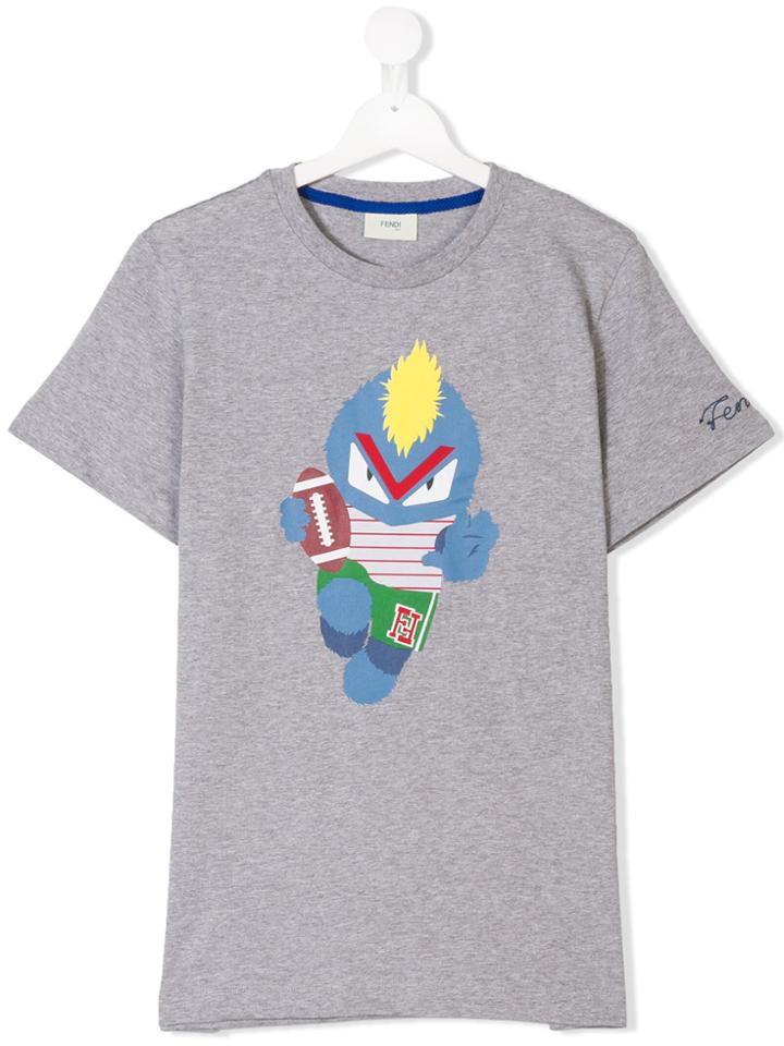 Fendi Kids Fendirumi Print T-shirt - Grey
