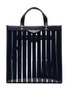 Anya Hindmarch Marine Blue Striped Vinyl Tote