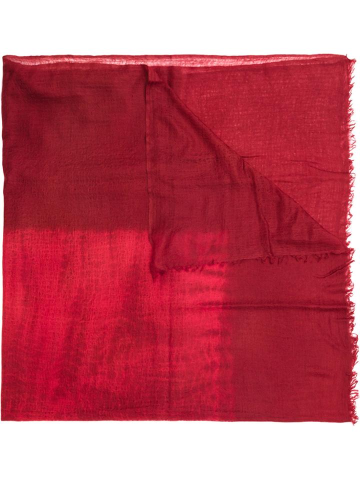 Suzusan Frayed Edge Scarf - Red