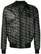 Philipp Plein Printed Leather Track Jacket - Black