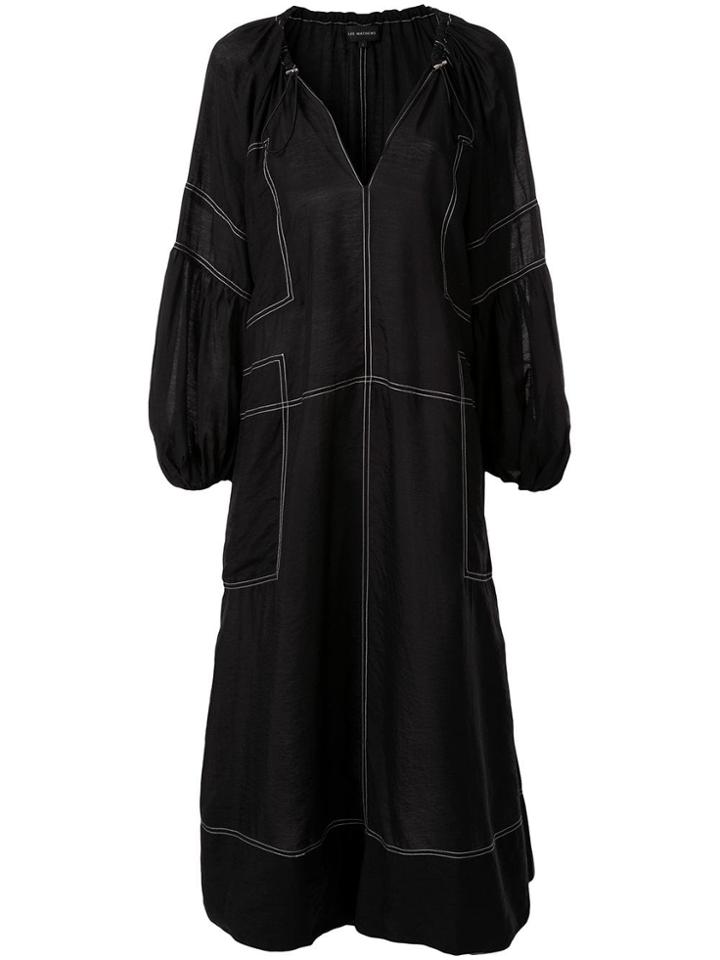 Lee Mathews Avery Long Dress - Black