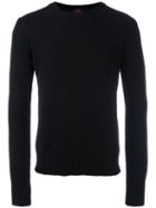 Mp Massimo Piombo Shetland Wool Classic Sweater, Men's, Size: Large, Black, Virgin Wool
