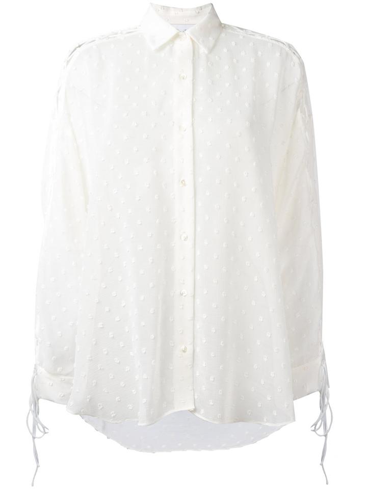 Iro Tweed Detail Shirt, Women's, Size: 34, White, Polyester