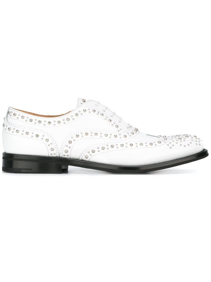 Church's 'burwood' Studded Oxford Shoes - White
