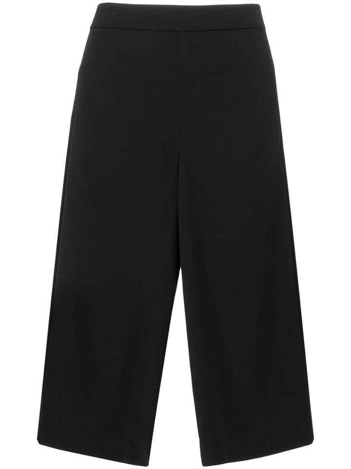 Tibi Wide Leg Cropped Trousers - Black