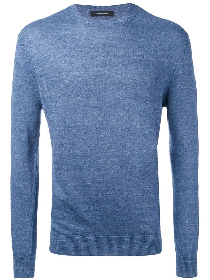 Ermenegildo Zegna - Fitted Knitted Top - Men - Linen/flax - 54, Blue, Linen/flax