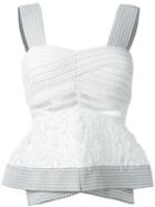 Jonathan Simkhai Embroidered Peplum Top