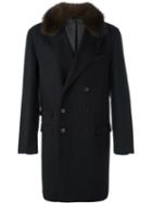 Ermanno Scervino Flap Pockets Double-breasted Coat, Men's, Size: 56, Black, Polyamide/cupro/virgin Wool/marten