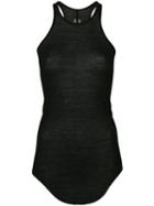 Rick Owens - Long Ribbed Top - Women - Silk/viscose - 44, Black, Silk/viscose