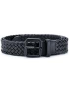 Bottega Veneta Intrecciato Effect Belt - Black