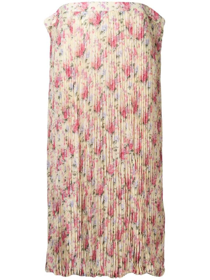 Junya Watanabe Floral Crepe Long Skirt - Yellow & Orange