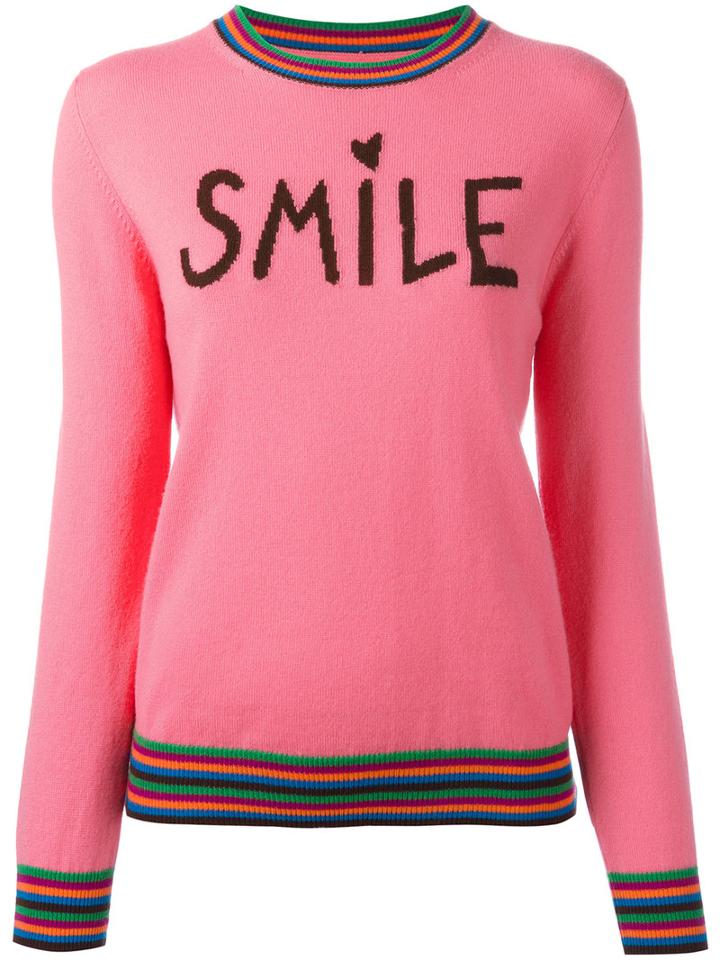 Chinti And Parker Cashmere Smile Jumper, Women's, Size: Small, Pink/purple, Cashmere