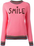 Chinti And Parker Cashmere Smile Jumper, Women's, Size: Small, Pink/purple, Cashmere